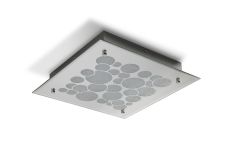 Coral Flush 35cm Square 23.5W LED 4000K Chrome / Crystal Sand, 940lm, 3yrs Warranty