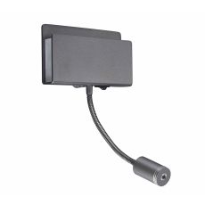 Cabarete Wall Light Rectangular 2 x 3W LED 3000K, 470lm, Switched Matte Black, 3yrs Warranty