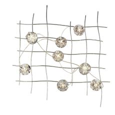 (DH) Aviance Illuminated Large Switched 8 Light G4 Wall Lamp Art Polished Chrome/Crystal, NOT LED/CFL Compatible