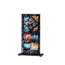 (DH) Orion Glass Art Clock Black/Multi-Colour