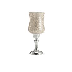 (DH) Trina Mosaic Candle Holder Small Polished Chrome