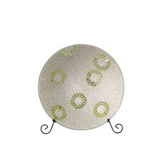 (DH) Floretta Mosaic Platter Green/Silver/White