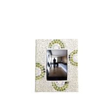 (DH) Floretta Mosaic Photo frame Green/Silver/White