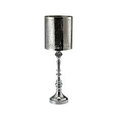 (DH) Amira Glass Art Candle Holder Large Polished Chrome/Pattern