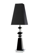 (DH) Galata Table Lamp 1 Light E27 With Black Shade Black/Crystal