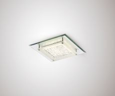 Gina Flush Ceiling, 280mm Square, 12W 960lm LED 4000K Polished Chrome/Crystal