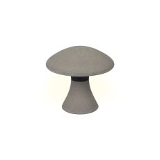 Taos Small Mushroom Bollard, 6.5W LED, 3000K, 490lm, IP65, Dark Grey Cement, 3yrs Warranty