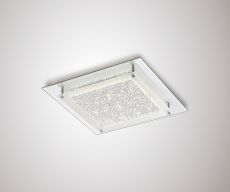 Gina Flush Ceiling, 360mm Square, 18W 1440lm LED 4000K Polished Chrome/Crystal