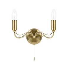 Endon 96982-WBAB Charleston Wall Lamp, Antique Brass 2 Light