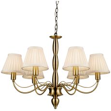 Charleston 6 Light E14 Antique Brass Adjustable Pendant (Shades Not Included)