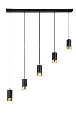 Koko 5 Light Bar Linear Pendant GU10, Black / Painted Gold