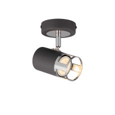 Koko 1 Light Spotlight GU10, Graphite / Polished Chrome