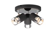 Koko 31.5cm 3 Light Round Spotlight GU10, Graphite / Polished Chrome