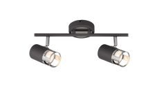 Koko 2 Light Linear Bar Spotlight GU10, Graphite / Polished Chrome