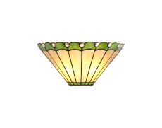 Adolfo Tiffany Wall Lamp, 2 x E14, Green/Cream/Crystal