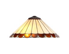 Adolfo Tiffany 40cm Shade Only Suitable For Pendant/Ceiling/Table Lamp, Amber/Cmozarella/Crystal