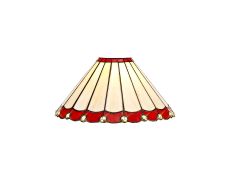 Adolfo Tiffany 30cm Non-Electric Shade, Red/Cream/Crystal. Suitable For E27 or B22 Pendants