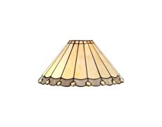 Adolfo Tiffany 30cm Non-Electric Shade, Grey/Cream/Crystal. Suitable For E27 or B22 Pendants