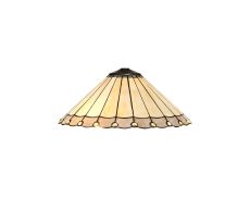 Adolfo Tiffany 40cm Shade Only Suitable For Pendant/Ceiling/Table Lamp, Grey/Cream/Crystal