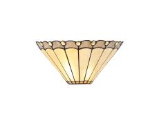 Adolfo Tiffany Wall Lamp, 2 x E14, Grey/Cream/Crystal