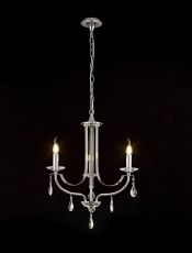 Alea 54cm Pendant 3 Light E14 Polished Chrome/Satin Nickel/Clear Crystal