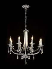 Alea Pendant 8 Light E14 Polished Chrome/Satin Nickel/Clear Crystal