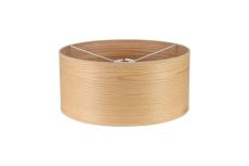Alessandro Round, 39.5x18cm Wood Effect Shade (A), Light Oak/White Laminate
