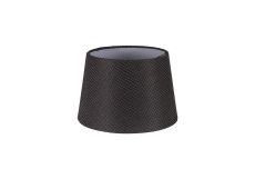 Alessandro Round, 30x20cm Fabric Shade (E), Charcoal Grey/White Laminate