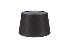 Alessandro Round, 35x22cm Fabric Shade (F), Charcoal Grey/White Laminate