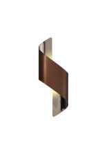 Allegra Wall Lamp Small, 1 x 8W LED, 3000K, 640lm, Satin Brown/Polished Chrome, 3yrs Warranty