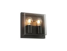 Apulia Flush/Wall Lamp, 2 x E27, IP65, Anthracite/Clear PC, 2yrs Warranty