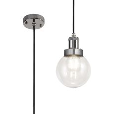 Bianca 15cm Pendant 1 Light E27 IP65 Exterior Titanium Silver/Polished Chrome