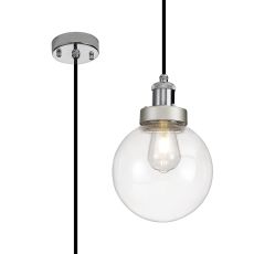 Bianca 20cm Pendant 1 Light E27 IP65 Exterior Titanium Silver/Polished Chrome