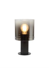 Nu Blok Table Lamp, 1 Light Table Lamp E27, Black/Smoke Fade Glass