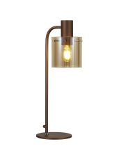 Brandroot Large Table Lamp, 1 Light E27, Mocha / Amber Glass