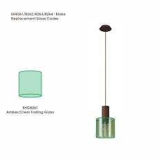 Brandroot Amber/Clear Fading Glass 20cm