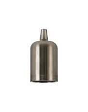 Briciole 4.7cm Lampholder Kit, Brushed Nickel, E27 c/w Cable Clamp & Deeper Shade Ring, Suitable For Shades & Cages