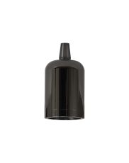 Briciole 4.7cm Lampholder Kit, Black Chrome, E27 c/w Cable Clamp & Deeper Shade Ring, Suitable For Shades & Cages