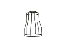 Briciole Tall Round 14cm Wire Cage Shade With Angled Sides, Black Chrome