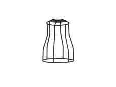 Briciole Tall Round 14cm Wire Cage Shade With Angled Sides, Black