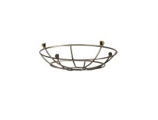 Briciole Clip On Shallow Round 25cm Wire Cage Shade, Antique Brass