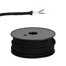 Briciole 25m Roll Black Braided 2 Core 0.75mm Cable VDE Approved