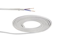 Briciole 1m White Braided 2 Core 0.75mm Cable VDE Approved (qty ordered will be supplied as one continuous length)