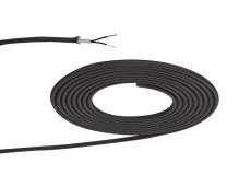 Briciole 1m Grey Braided 2 Core 0.75mm Cable VDE Approved (qty ordered will be supplied as one continuous length)