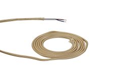 Briciole 1m Gold Braided 2 Core 0.75mm Cable VDE Approved (qty ordered will be supplied as one continuous length)