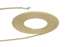Briciole 1m Beige Braided 2 Core 0.75mm Cable VDE Approved (qty ordered will be supplied as one continuous length)