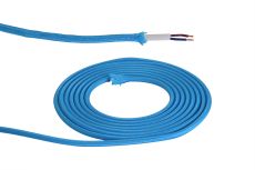 Briciole 1m Blue Braided 2 Core 0.75mm Cable VDE Approved (qty ordered will be supplied as one continuous length)