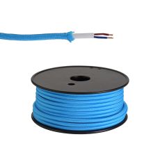Briciole 25m Roll Blue Braided 2 Core 0.75mm Cable VDE Approved