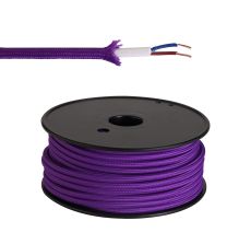 Briciole 25m Roll Purple Braided 2 Core 0.75mm Cable VDE Approved