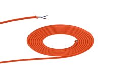 Briciole 1m Orange Braided 2 Core 0.75mm Cable VDE Approved (qty ordered will be supplied as one continuous length)